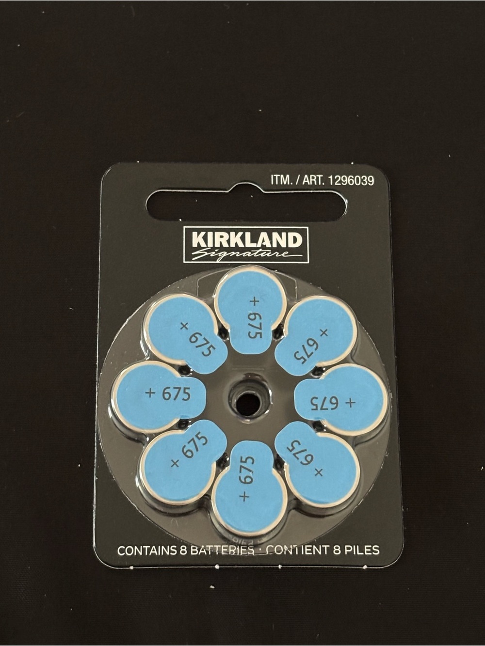 Kirkland Signature Blue 675 Hearing Aid Battery Pack (8)